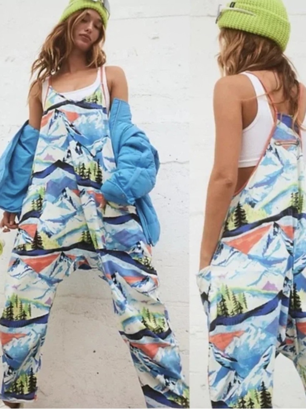 NWOT FP MOVEMENT BY FREE PEOPLE Graphic Skinic Route Hot Shot Onesie Jumpsuit